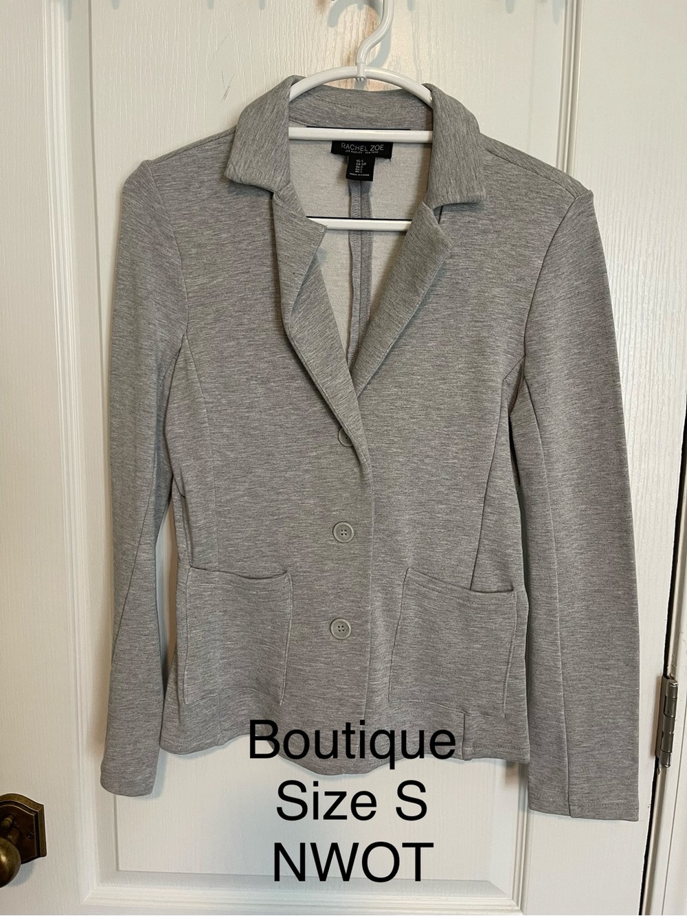 Rachel Zoe Light Gray Knit Blazer Jacket